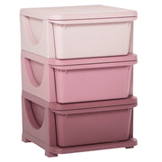 Contenitore giochi a 3 livelli con cassetti estraibili, rosa, 37 x 37 x 56,5 cm