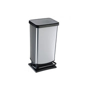 PATTUMIERA CON PEDALE 40 LT. PASO ARGENTO METALLIZZATO