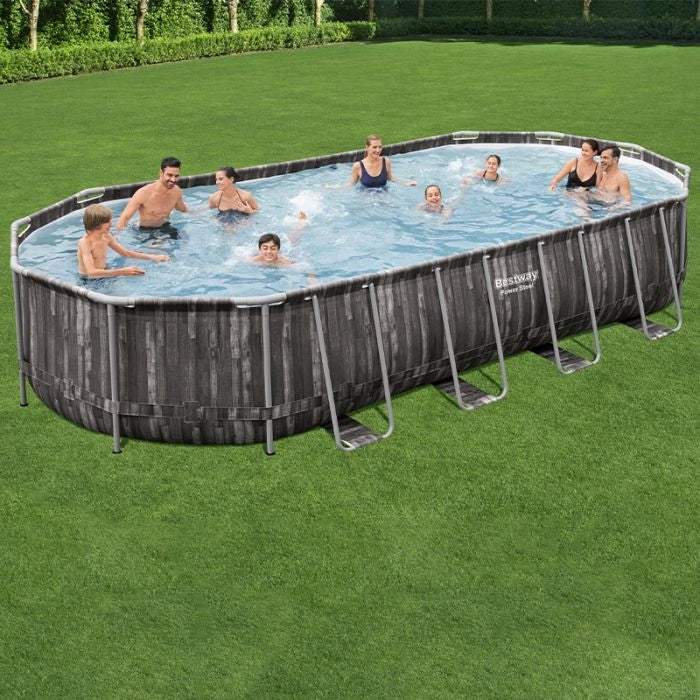 Piscina Fuori Terra Bestway Power Steel Ovale 7,32 X 3,66 X H 1,22 M - Kit Base