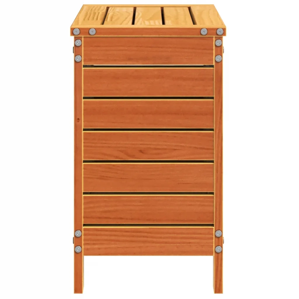 vidaXL Poggiapiedi Giardino Marrone Cera 62x31,5x52 cm Massello Pino