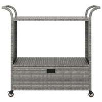 Carrello da Bar con Cassetto Grigio 100x45x97 cm in Polyrattan cod mxl 58095