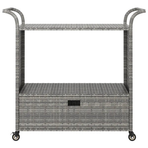 Carrello da Bar con Cassetto Grigio 100x45x97 cm in Polyrattan cod mxl 58095