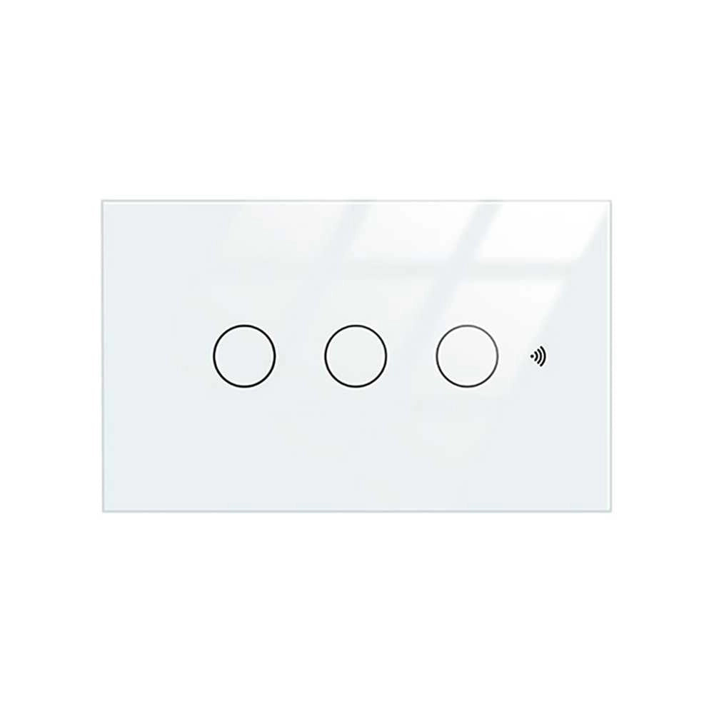 Interruttore Da Parete Touch 3 Tasti, WIFI 2.4G Matter, TUYA, Smart Life,Apple Home, Google Home, Alexa, SmartThings, 10A, AC 90-250V, 50/60HZ, 120X72X38mm, IP20, Bianco