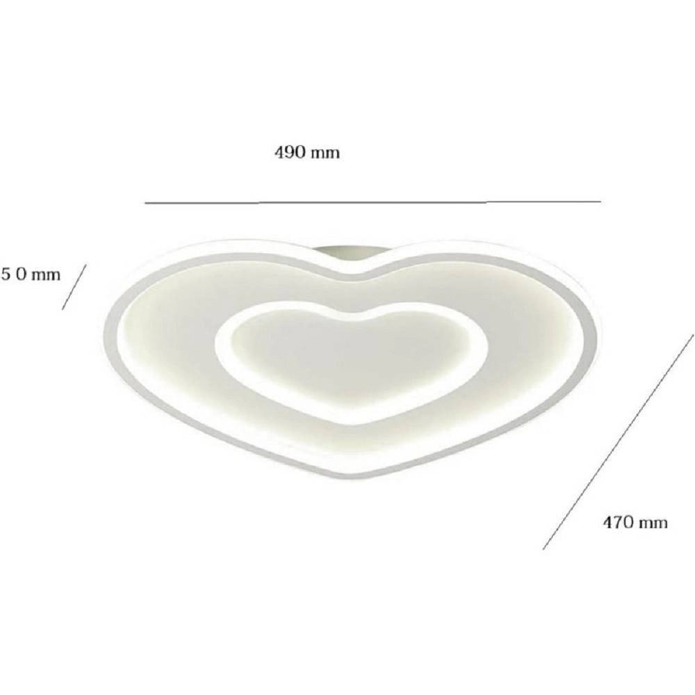 Trade Shop - Plafoniera Led Da Soffitto Forma Di Cuore 54 W In Alluminio Luce Calda 3000k C19 -