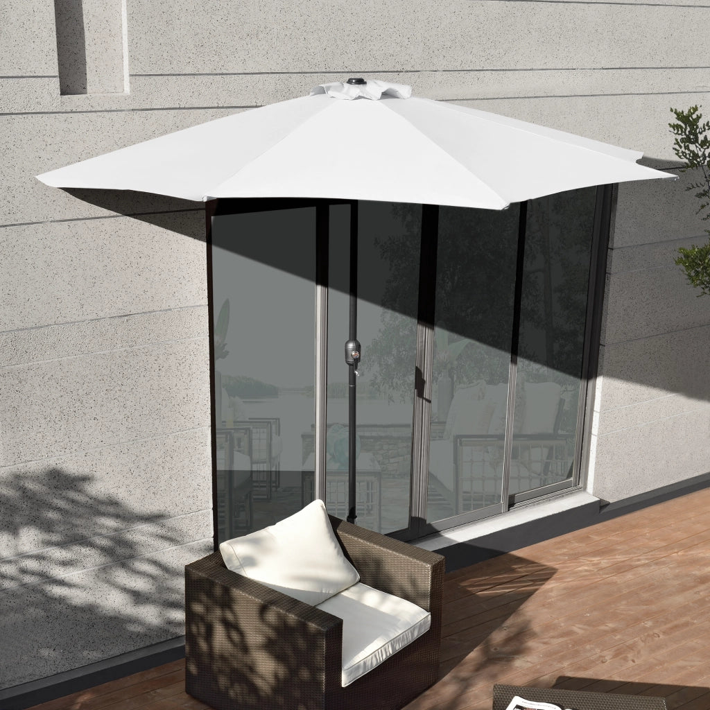 Ombrellone a Semicerchio Eger Parasole a Mezzaluna 300x150 cm Bianco casa.pro