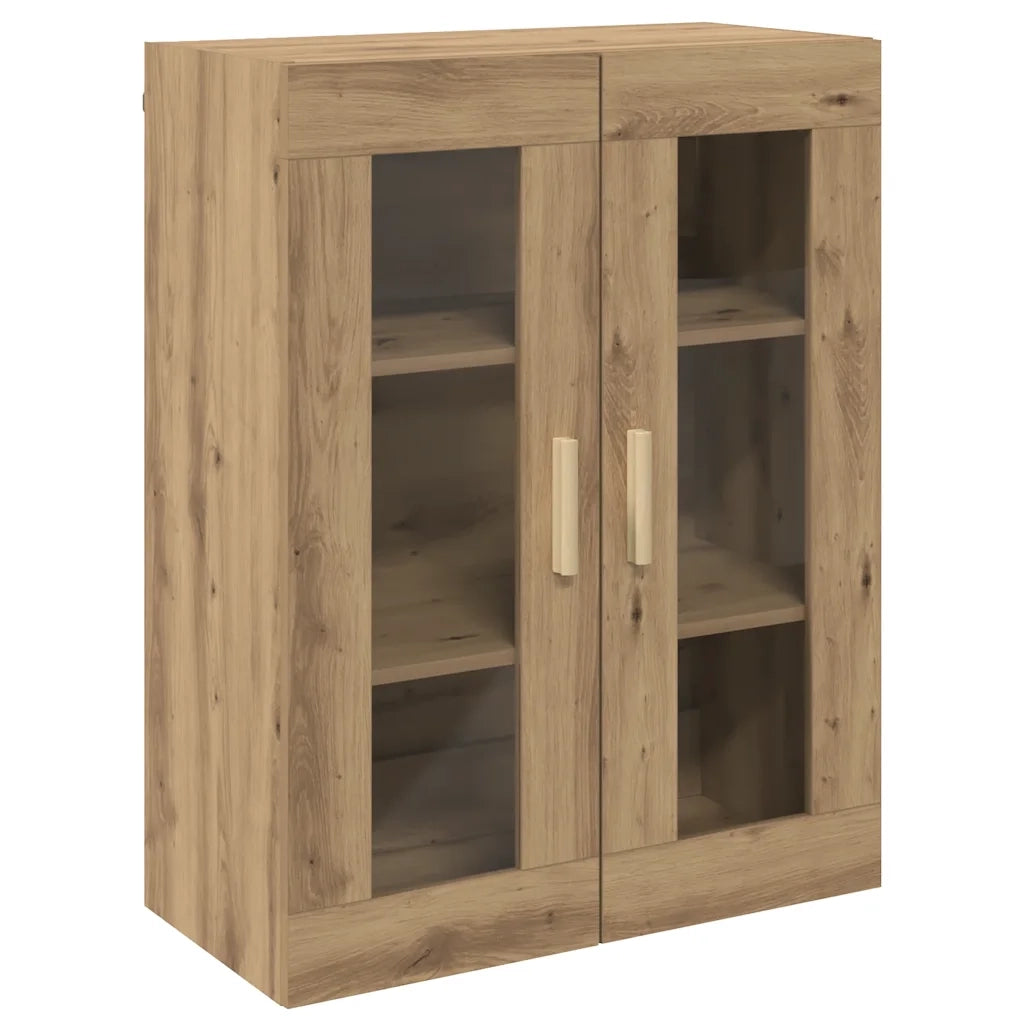 Armadietto Pensile a Parete Rovere Artigianale 69,5x34x90 cm 857044