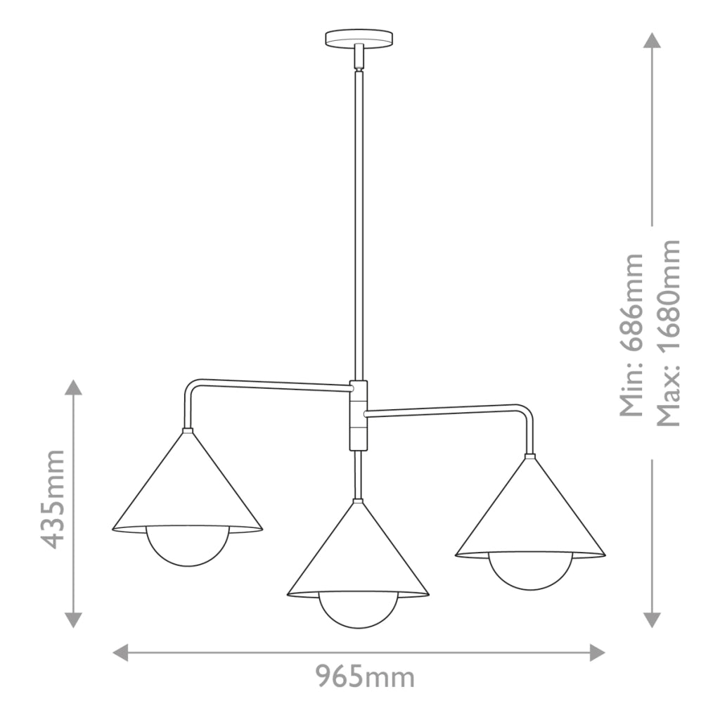 Lampada sospensione Japandi 3 luci nera REMYCK Alora