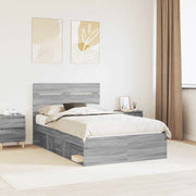 Struttura del letto Grigio Sonoma 120 x 200 cm Pino massello