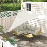 Tenda a Vela Triangolare Parasole in HDPE per Spazi Esterni, 3x3x3 m, Crema Bianco Avorio