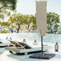 Copertura per Ombrellone Impermeabile, Copri Ombrellone da Giardino Antistrappo, Cachi Φ63 x 164cm