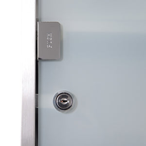 Easycomfort Armadietto Porta Medicinali, Pronto Soccorso Cassetta Medicine in Acciaio Porta in Vetro e 2 Chiavi 48x25cm