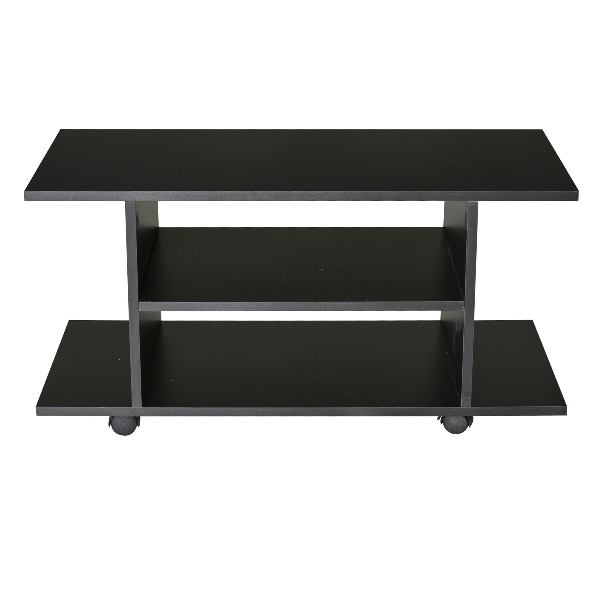 Easycomfort Mobile TV Moderno con Ruote, Mobiletto TV in Legno, 80 × 40 × 40cm Nero