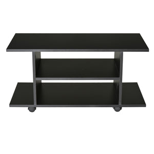 Easycomfort Mobile TV Moderno con Ruote, Mobiletto TV in Legno, 80 × 40 × 40cm Nero