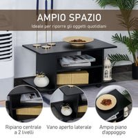 Easycomfort Mobile TV Moderno con Ruote, Mobiletto TV in Legno, 80 × 40 × 40cm Nero
