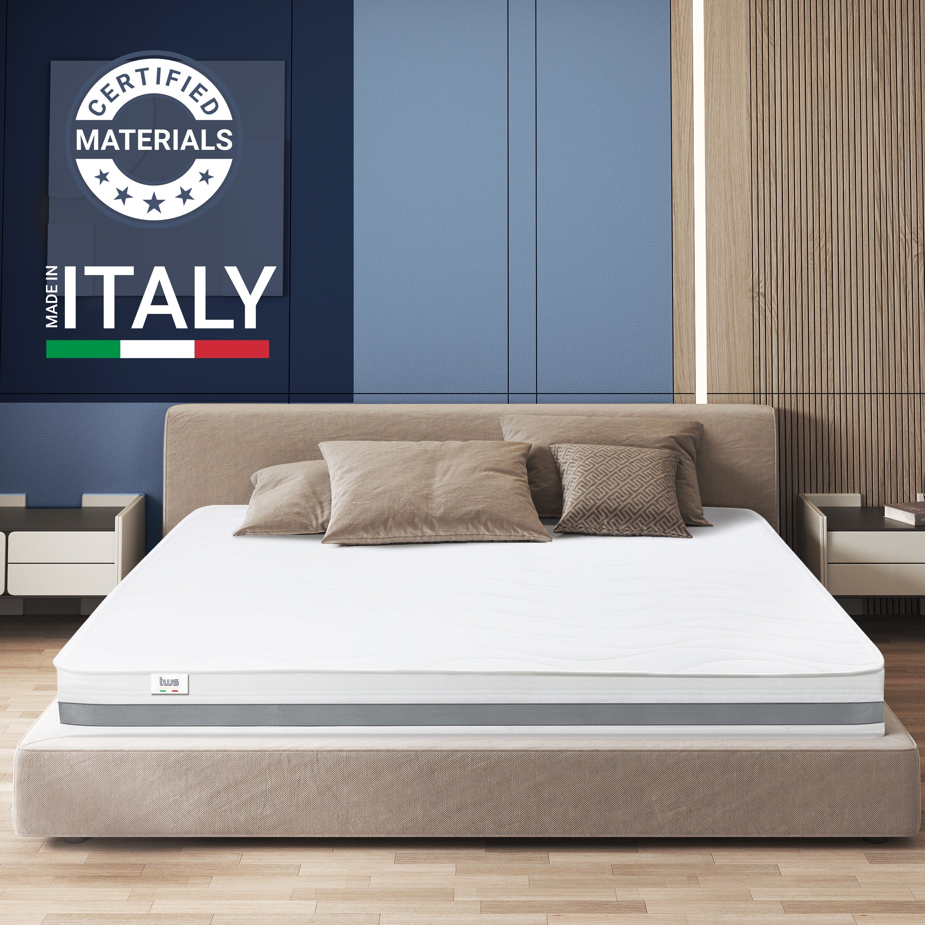 Materasso Basic Una Piazza e Mezza 125x170 Premium quality Anallergico Antibatterico | Altezza 20 cm | Made in Italy