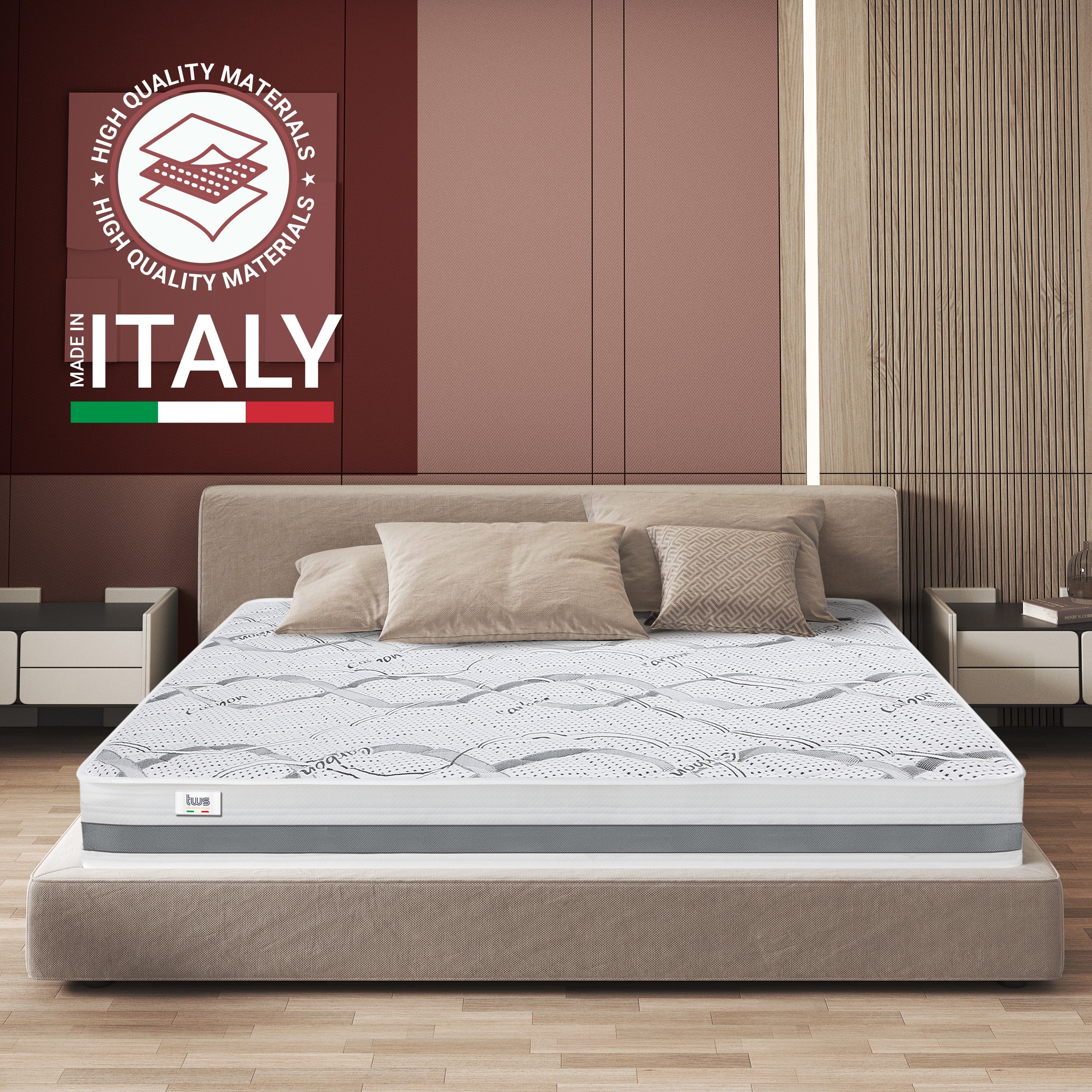 Materasso Una Piazza e Mezza 135x180 Memory Foam Anallergico Antibatterico | altezza 27 cm | Made in Italy