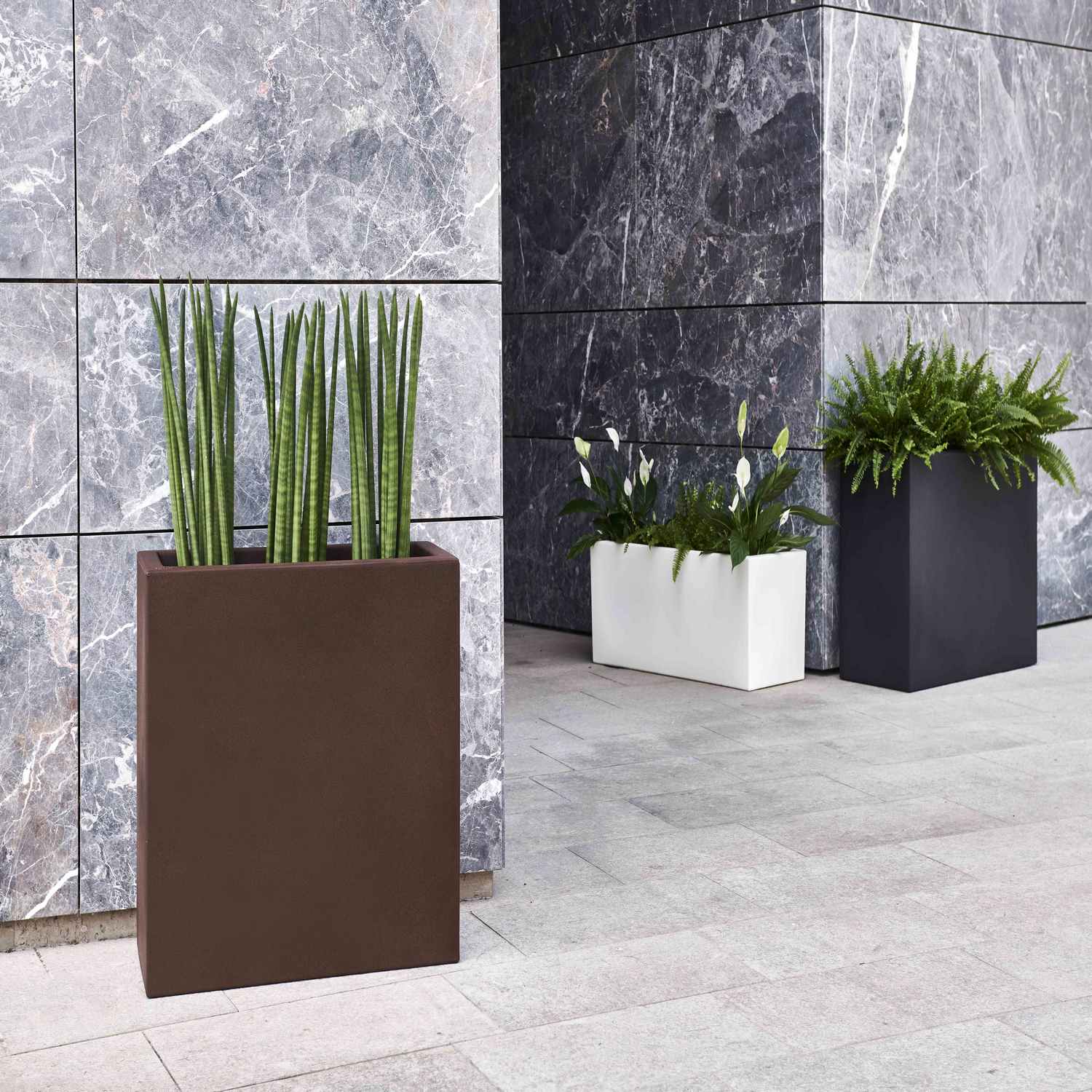 Fioriera Rettangolare colore Bronzo 60x24 5 CM H 24 5 mod. Schio Cassa