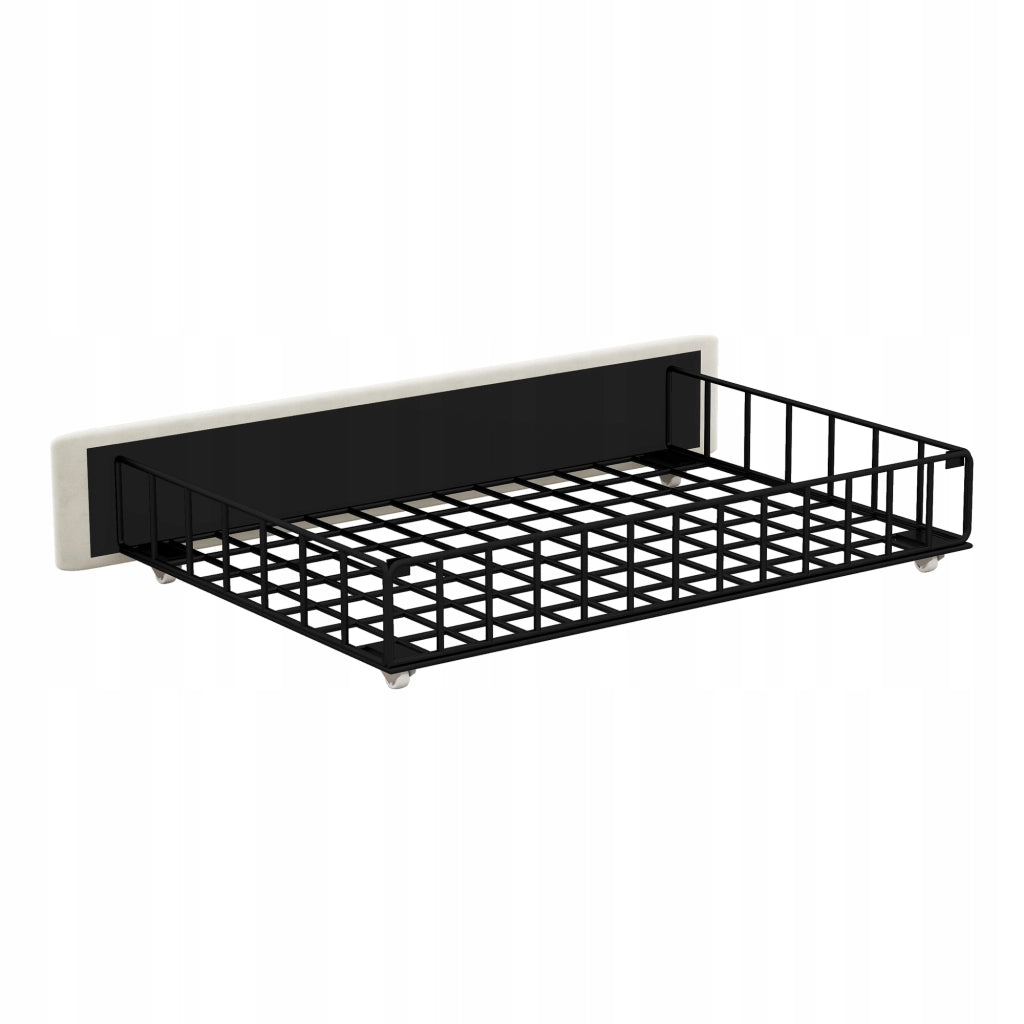 Letto con contenitore 140x200 - Xylo - LED, USB, 4 cassetti, sistema stereo, beige