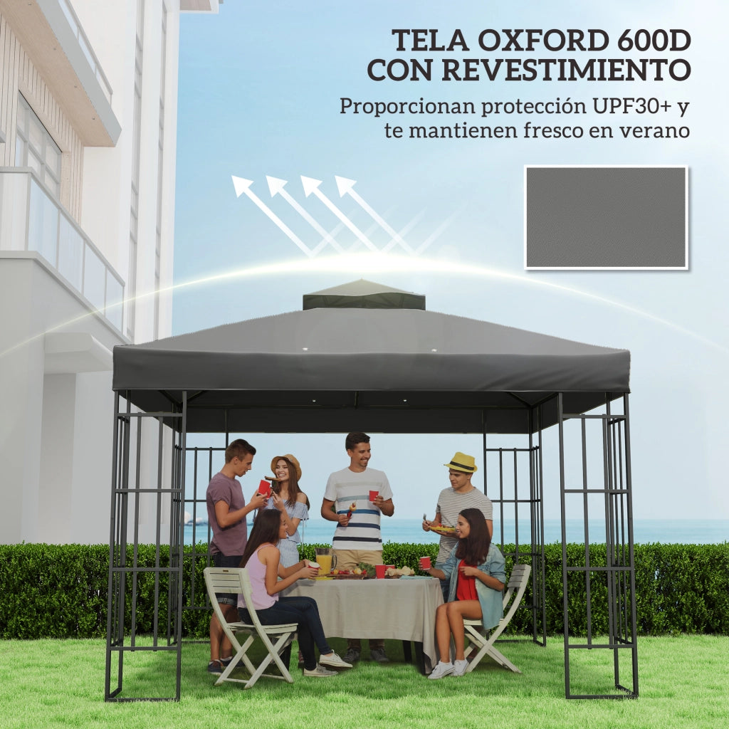 Toldo da giardino ¨C zephmum ¨C grigio scuro 3x3 m