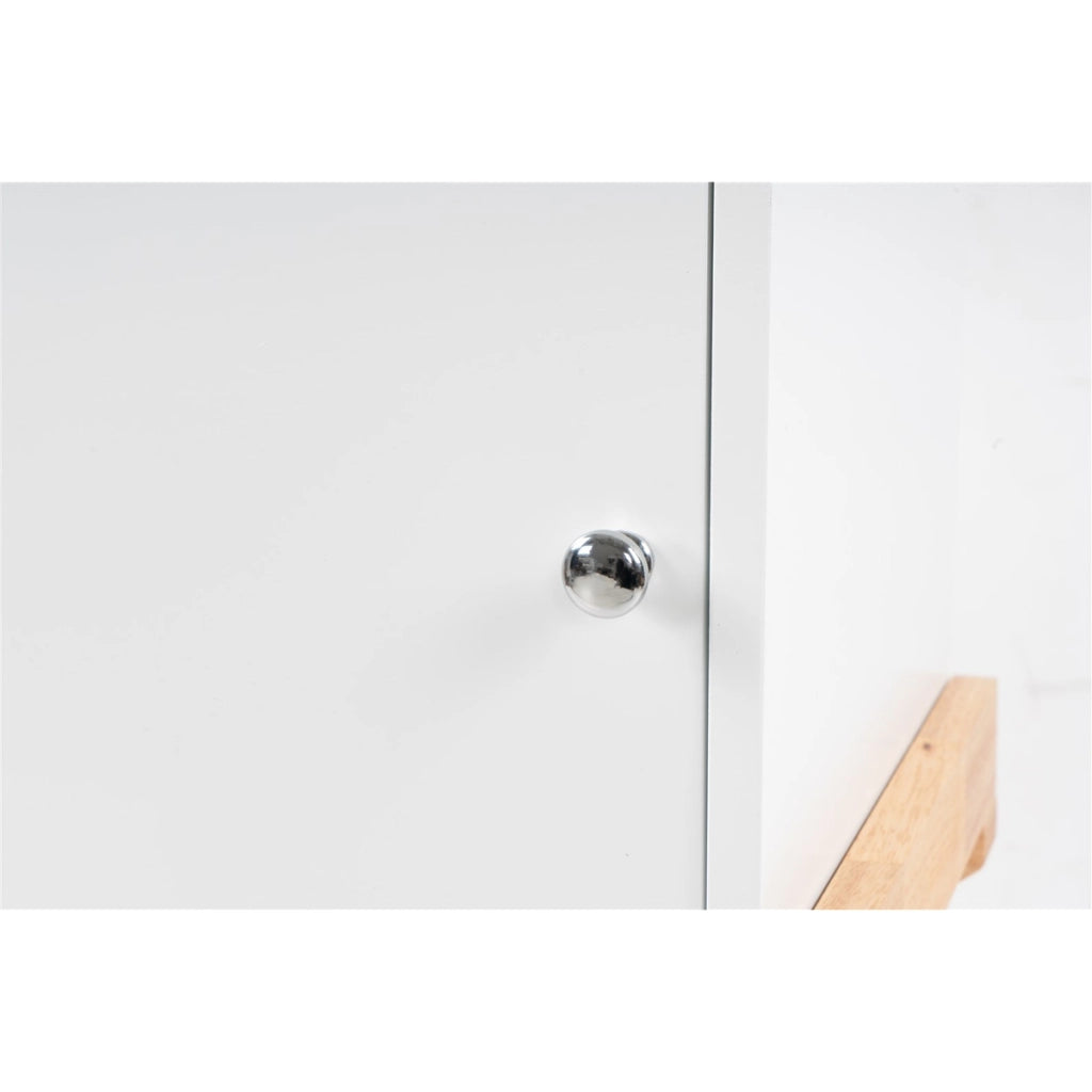 Mobiletto Valerie in Legno e MDF Bianco e Naturale