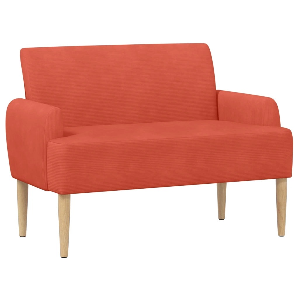 Loveseat con bottoni imbottiti Rosso Arancio 116 x 67 x 81 cm 42041795