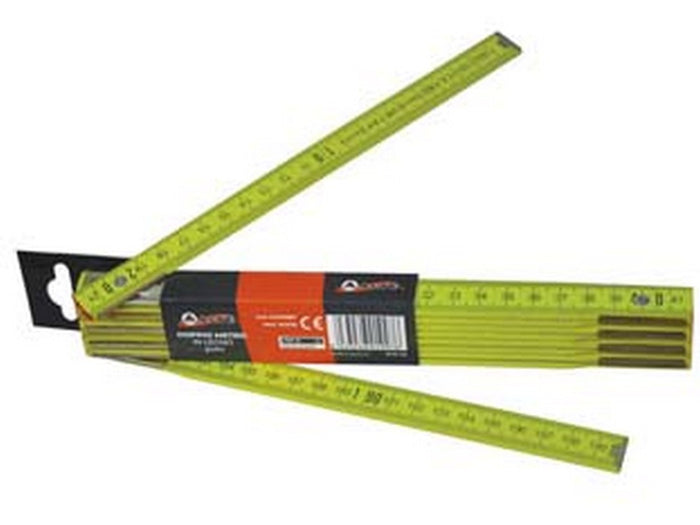 doppiometro in legno giallo - testata rosso/nera con bollo cod:ferx.fer20022