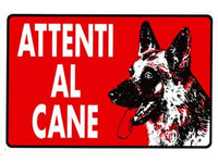 cartello "attenti al cane" - cm.30x20h. cod:ferx.fer49313