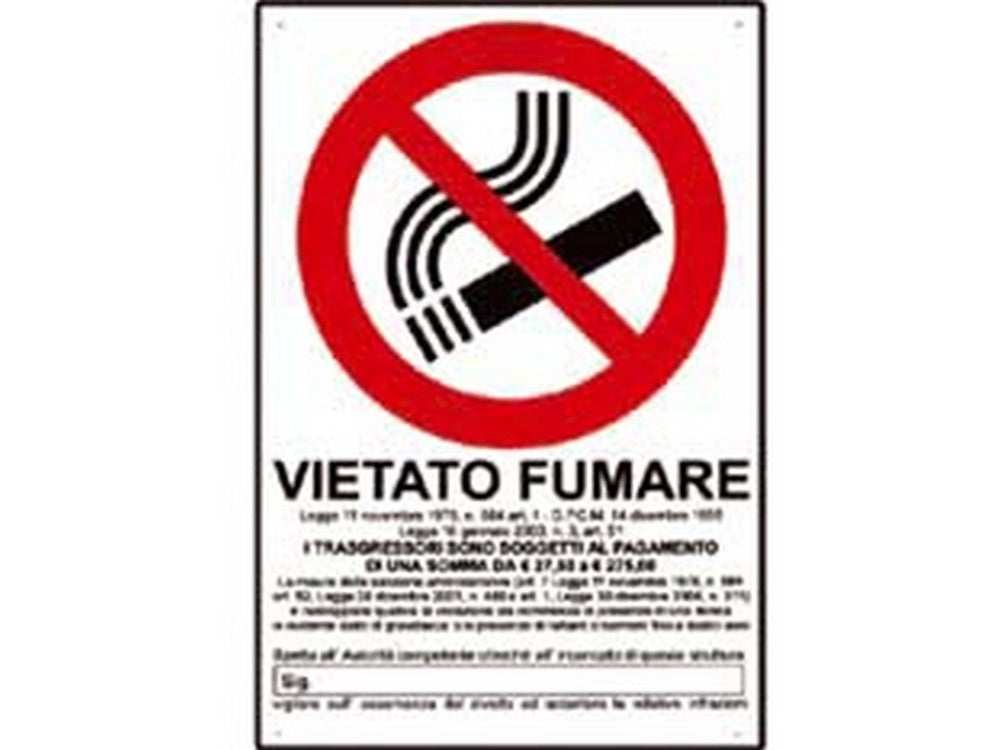 cartello "vietato fumare" - cm.20x30h.  cod:ferx.fer49344