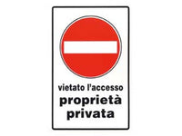cartello "vietato l'accesso proprieta' privata" - mm.20x30h.  cod:ferx.fer49771