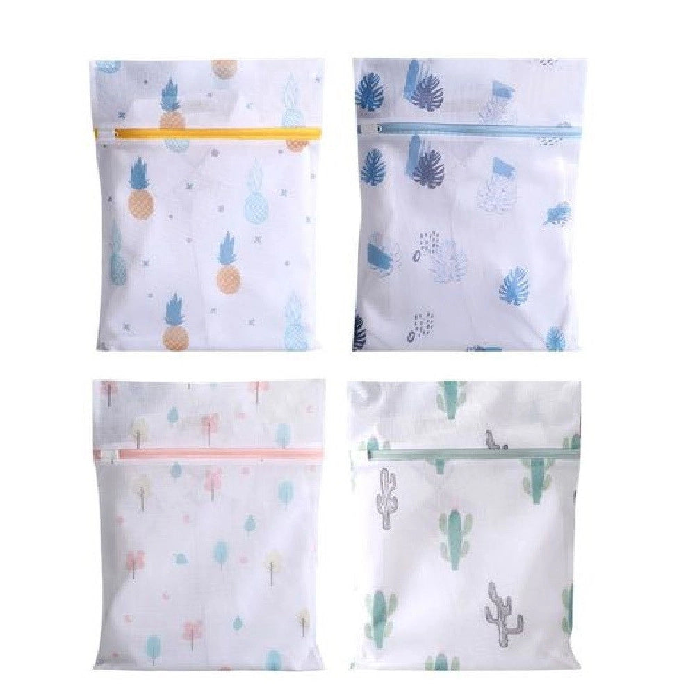 Trade Shop - Set 2pz Sacchetto Lavaggio Rete Con Cerniera Biancheria 30x40cm A Fantasia 58127 -