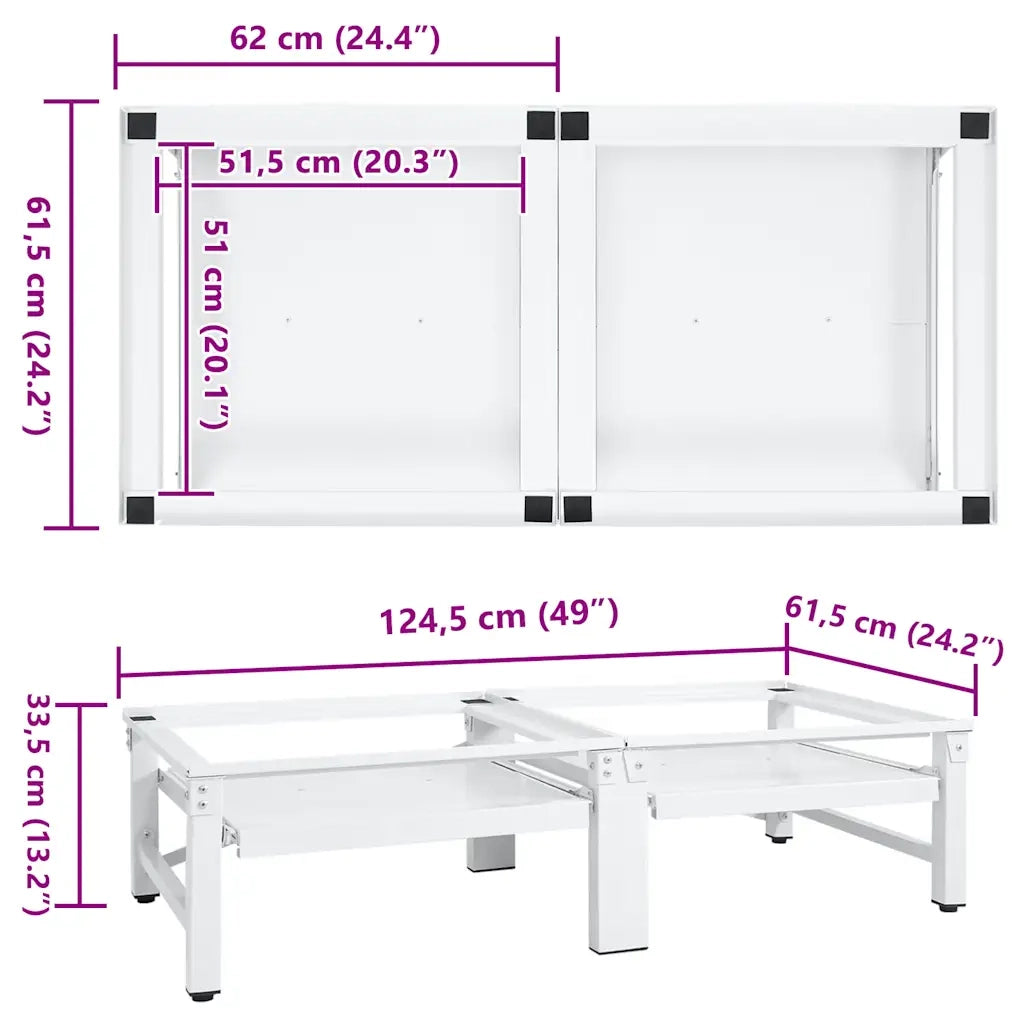 Supporto Lavatrice e Asciugatrice con Mensola Estraibile Bianco CFW5501753