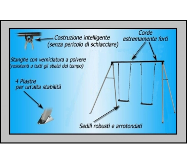 Altalena 4 posti con cavalluccio e trampolino elastico, kit parcogiochi per bambini Sicorage Slolle