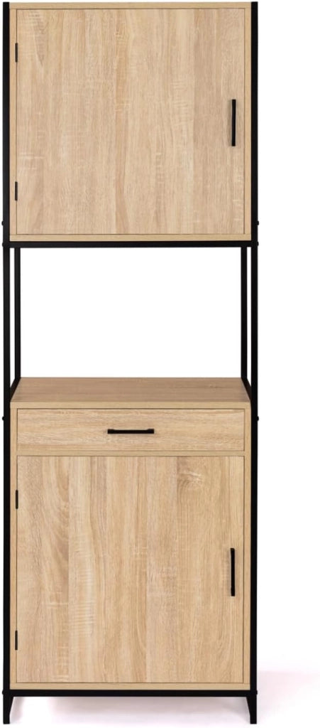 Credenza da cucina 60 CM DETROIT mobile di design industriale a 2 ante + cassetto