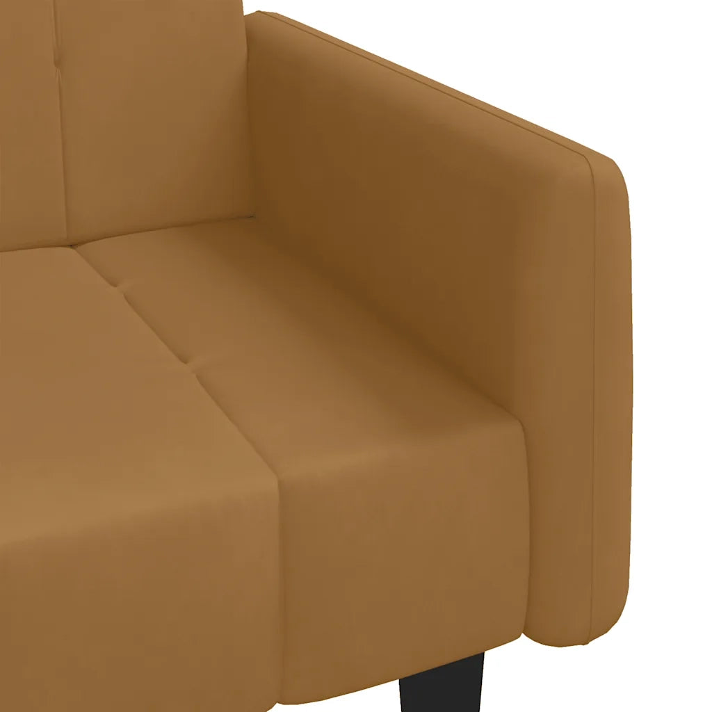 Divano letto | Sof¨¤ letto | Letto singolo a 2 Posti Marrone in Velluto
