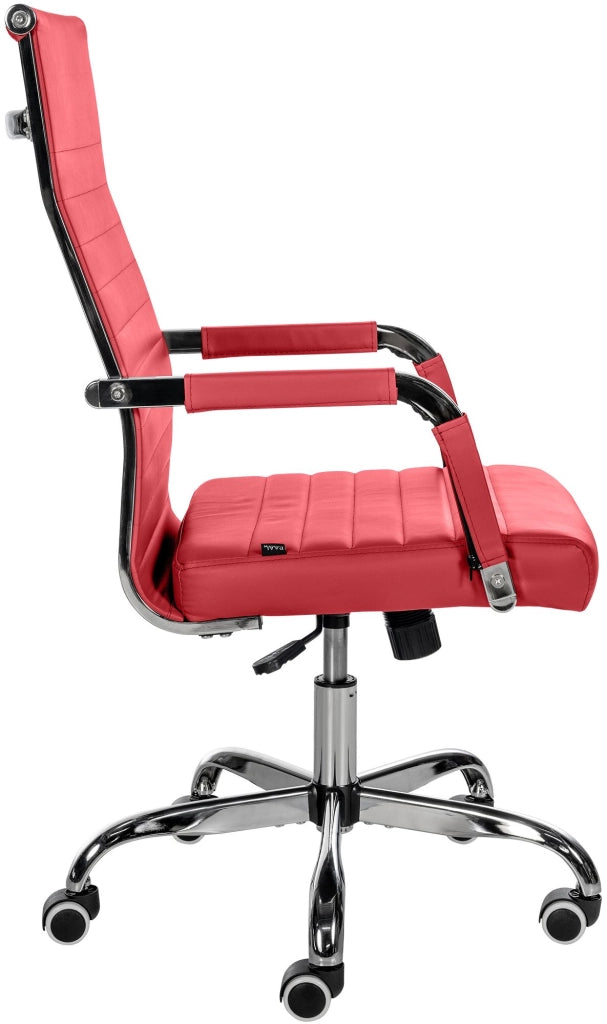 Sedia Da ufficio Amadora rosso,Finta pelle