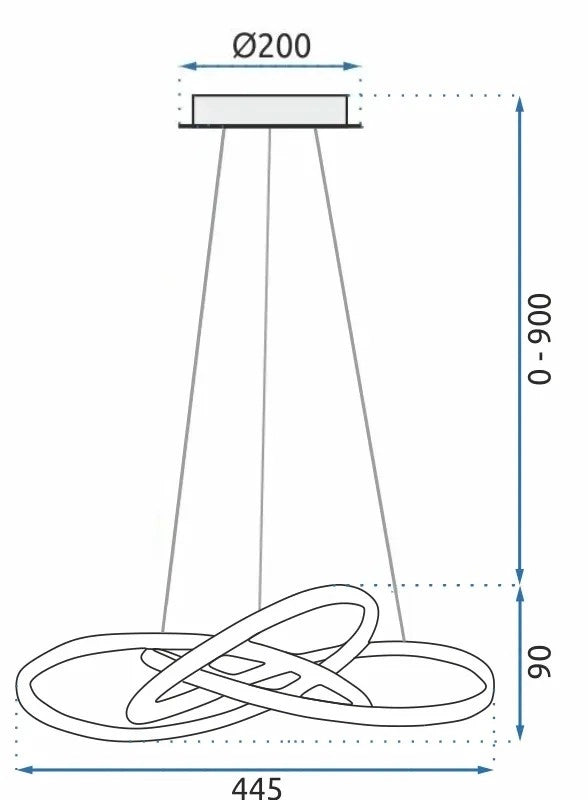 Lampada Da Soffitto Pensile Ring Moderno Led+telecomando App392-cp Bianco
