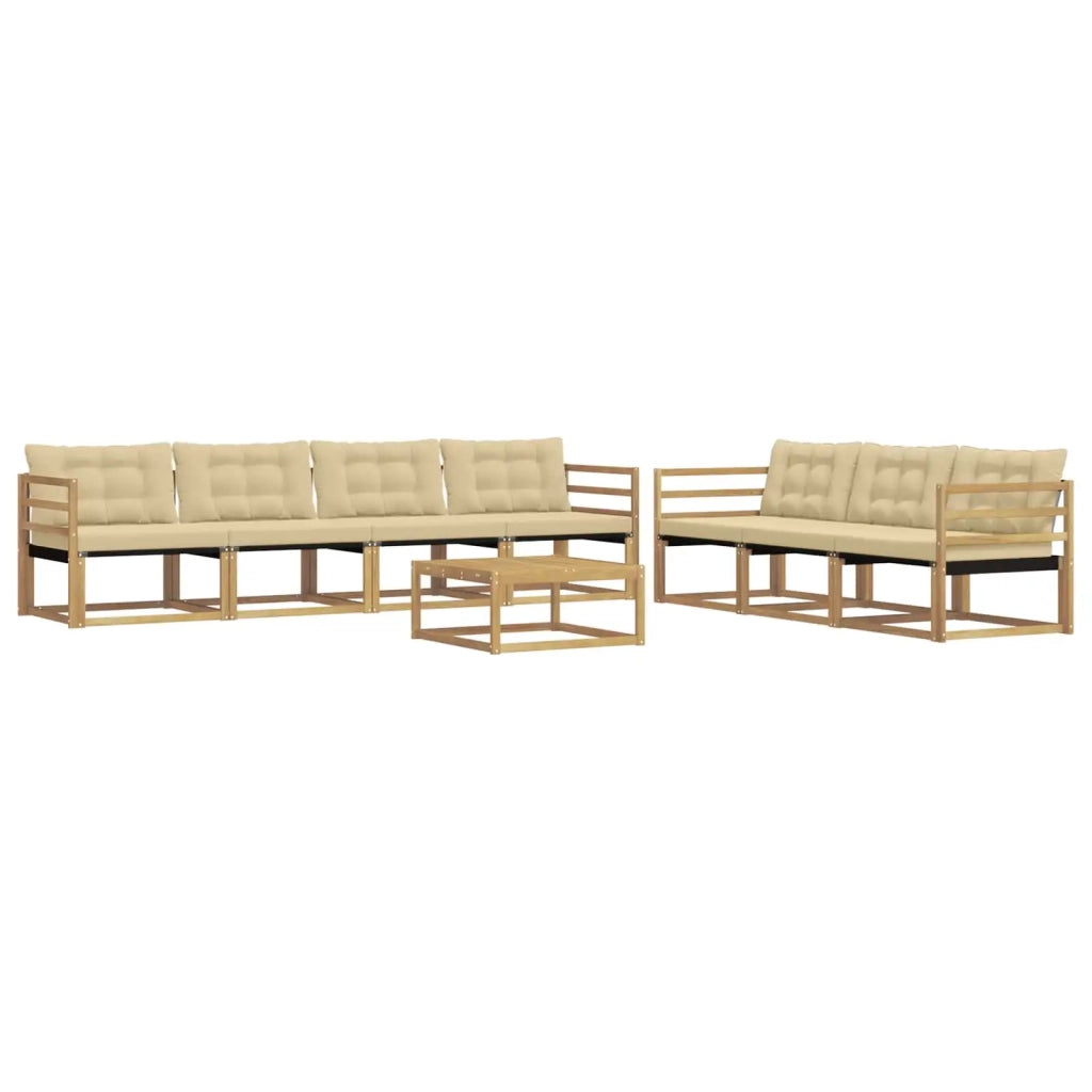 Set di divani da esterno 8 pcs Bianco e Beige 3388483