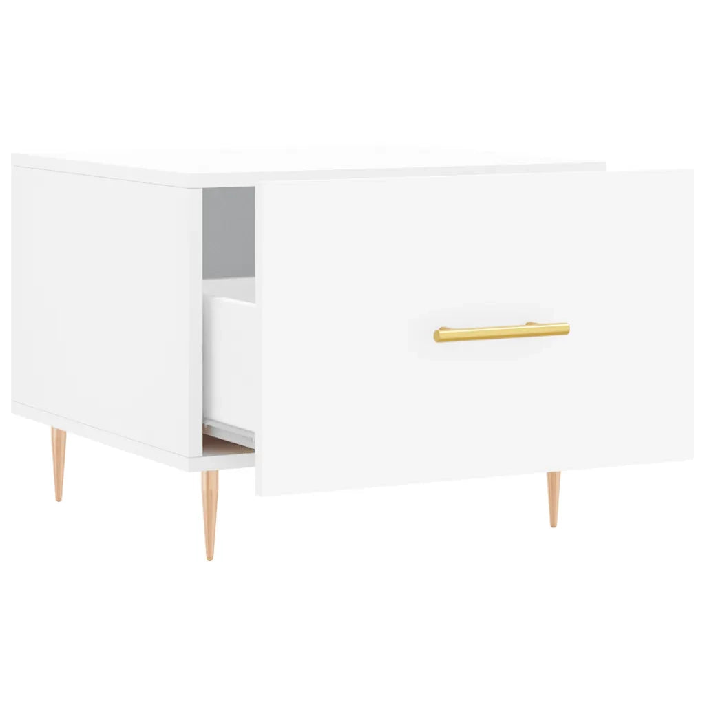 Tavolino da Salotto Bianco 50x50x40 cm in Legno Multistrato 829364