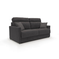 Margot Divano letto matrimoniale con schienale morbido alto in tessuto T02 196 cm (mat. 160x197) nero