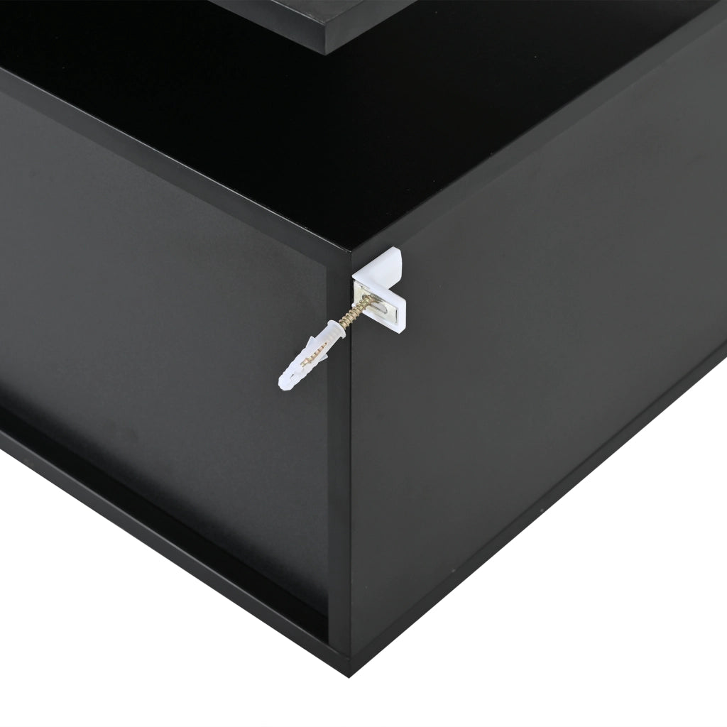 Mobile TV LED con 2 armadi; 8 vani e ripiani in vetro temperato per soggiorno; 160 × 40 × 45 cm