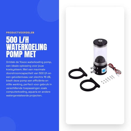Pompa di raffreddamento acqua da 500 l/h con serbatoio - Raffreddamento silenzioso DC 12V 10W