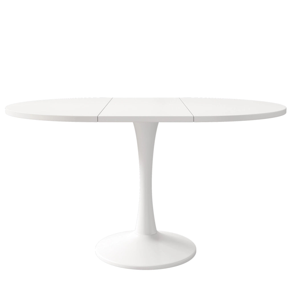 Tavolo da pranzo allungabile ovale; bianco; MDF