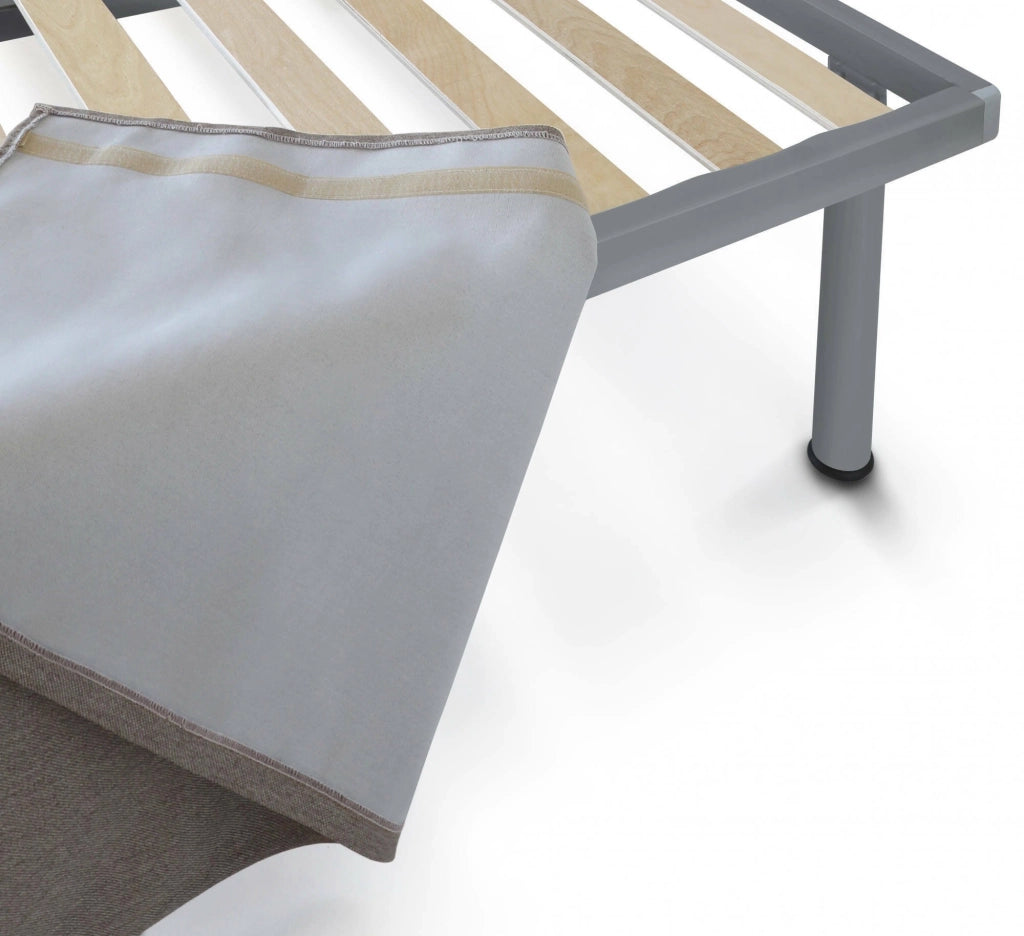 Ascra, Letto Singolo Materasso Incluso Made in Italy, Grigio Tortora