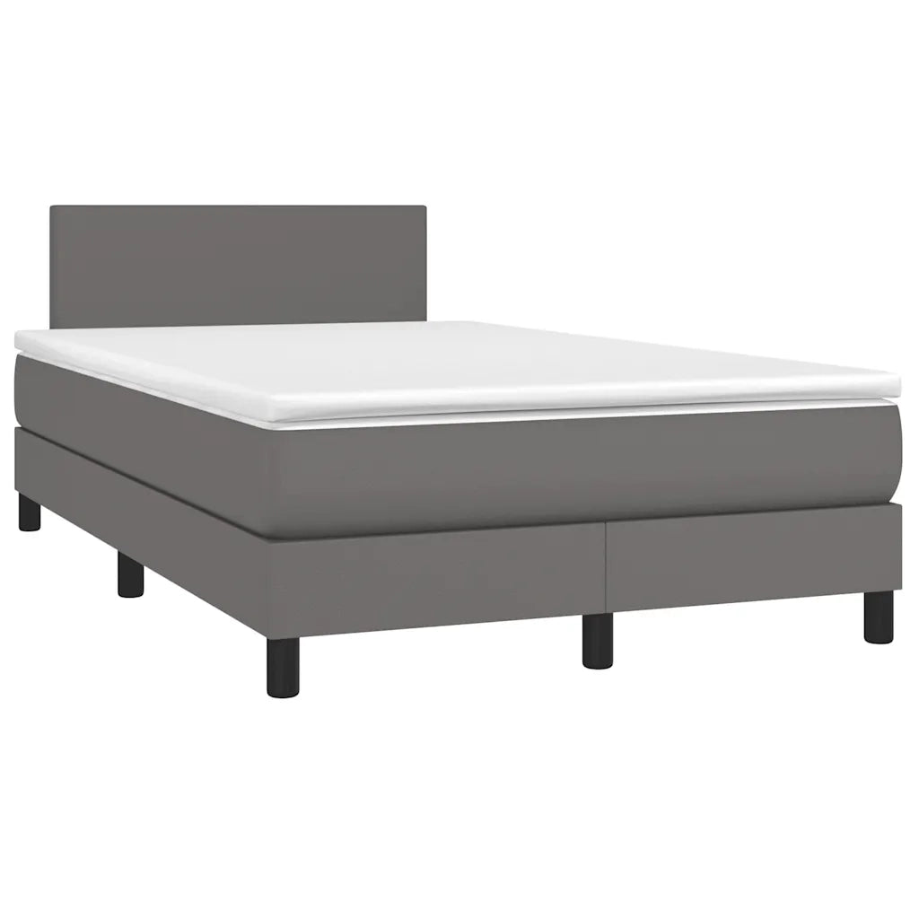 Giroletto Molle con Materasso e LED Grigio 120x190cm Similpelle 3270127