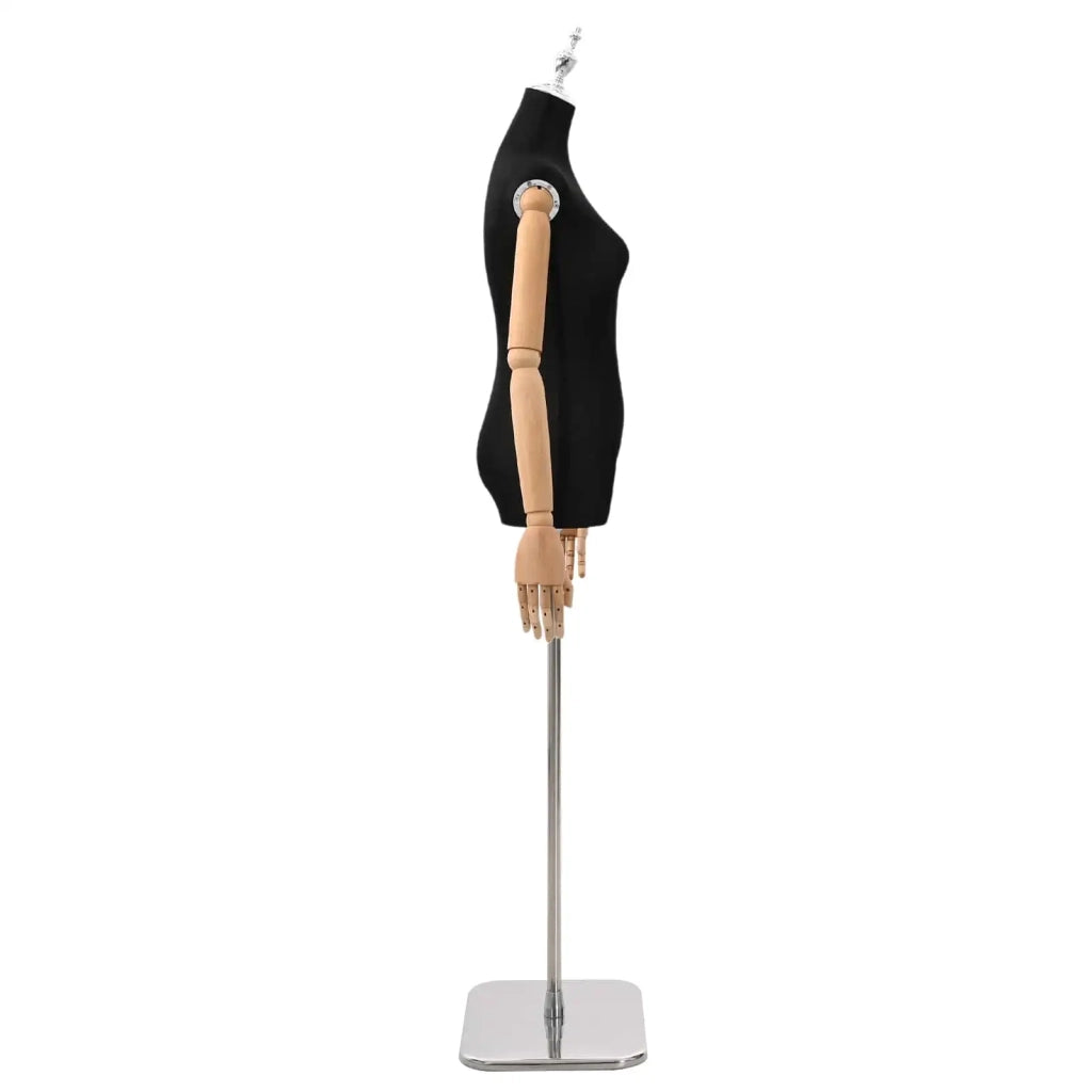 Manichino Regolabile 165-213 cm con Base Femmina PP Nero 42041702