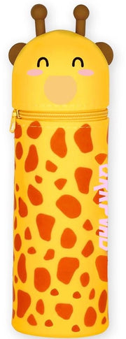 Etui 2-in-1 in silicone morbido, etui in piedi, contenitore per animali, custodia per bambina e bambino (giraffa gialla)