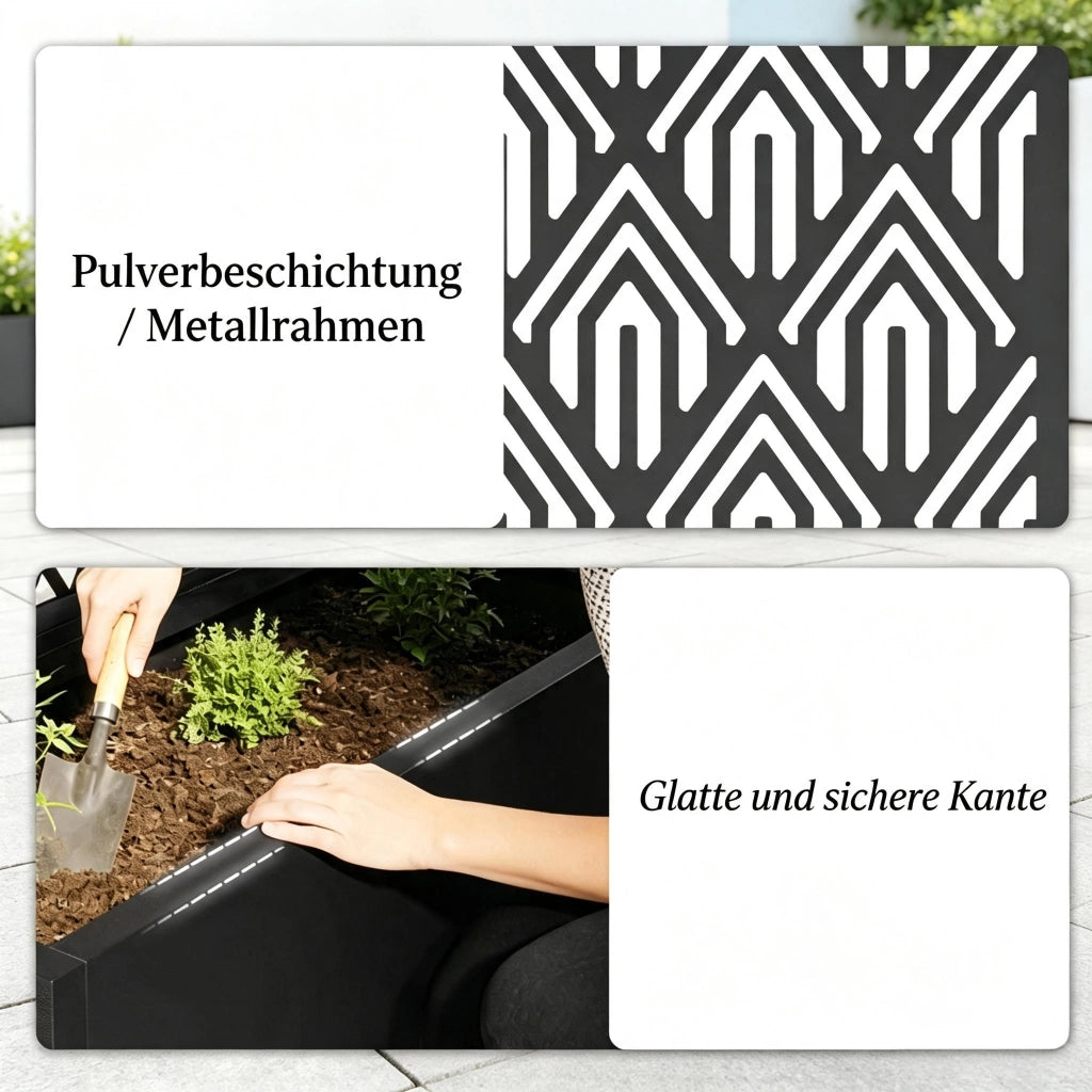 Struttura da giardino in metallo resistente alle intemperie con griglia e vaso per fiori, design ventilato per piante da giardino