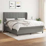 Giroletto a Molle con Materasso Grigio Scuro 160x200 cm Tessuto cod mxl 36734