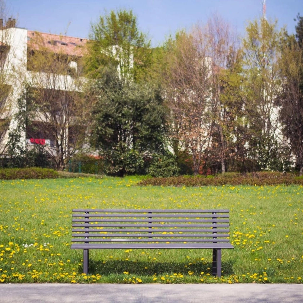 Andrys Panchina Giardino con Schienale 150x50x82 Zincata Grigio Antracite