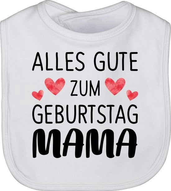 Bimbo Shirtracer Slabbetje - Feliz Compleanno Mamma - Unisize - Bianco - regalo di compleanno per mamma, slabbetje per mamma Giorno della Mamma slabbetji Giorno della Mamma regalo per mamma Giorno della Mamma Giorno della Mamma per la mamma